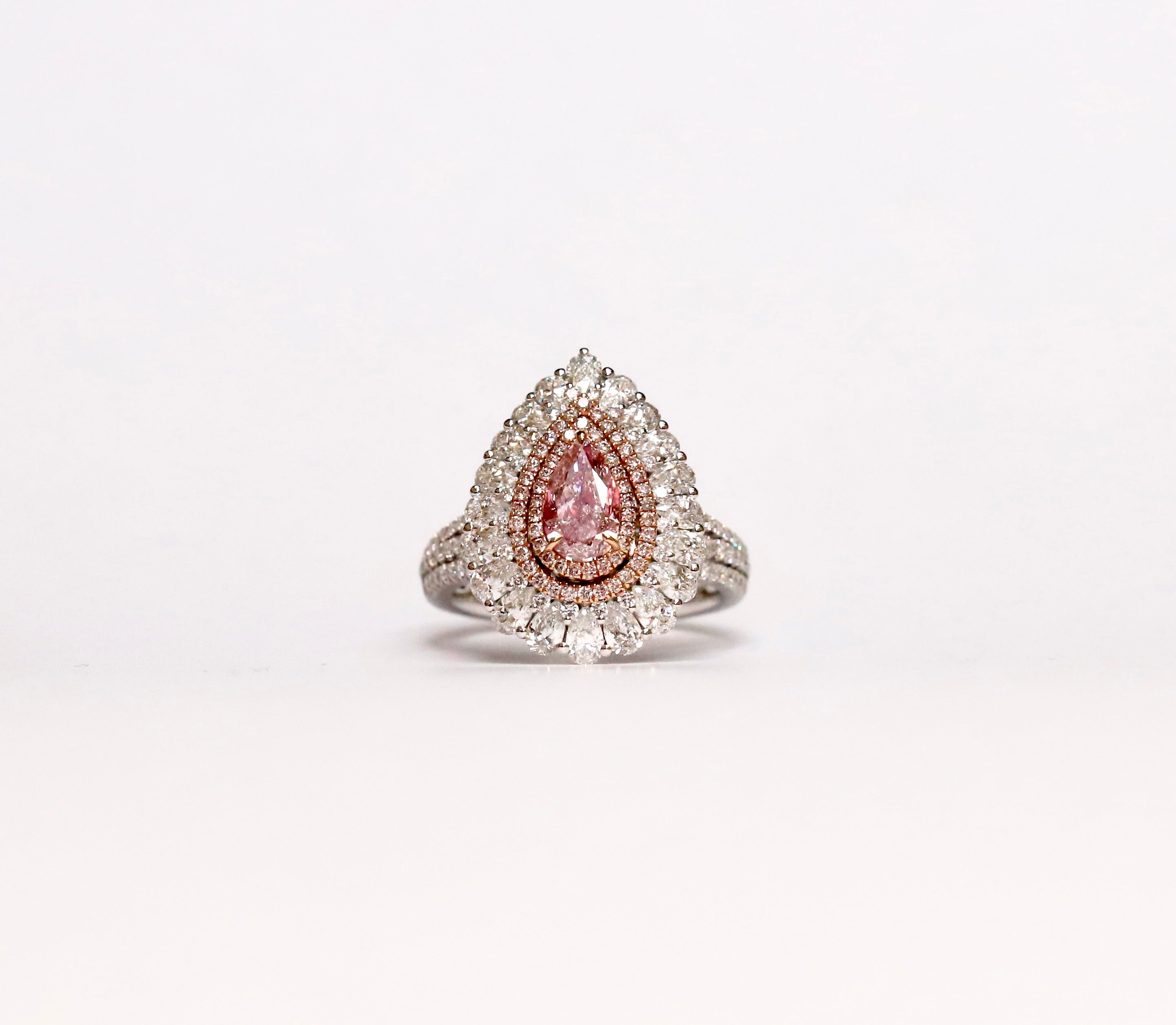Pear Shaped Pink Diamond Ring - Zupstyle – ZUPSTYLE